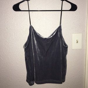 Grey Velvet Top